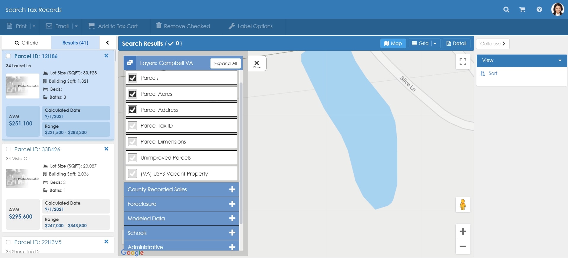 image showing an example where GIS has been implemented for a real-estate company.